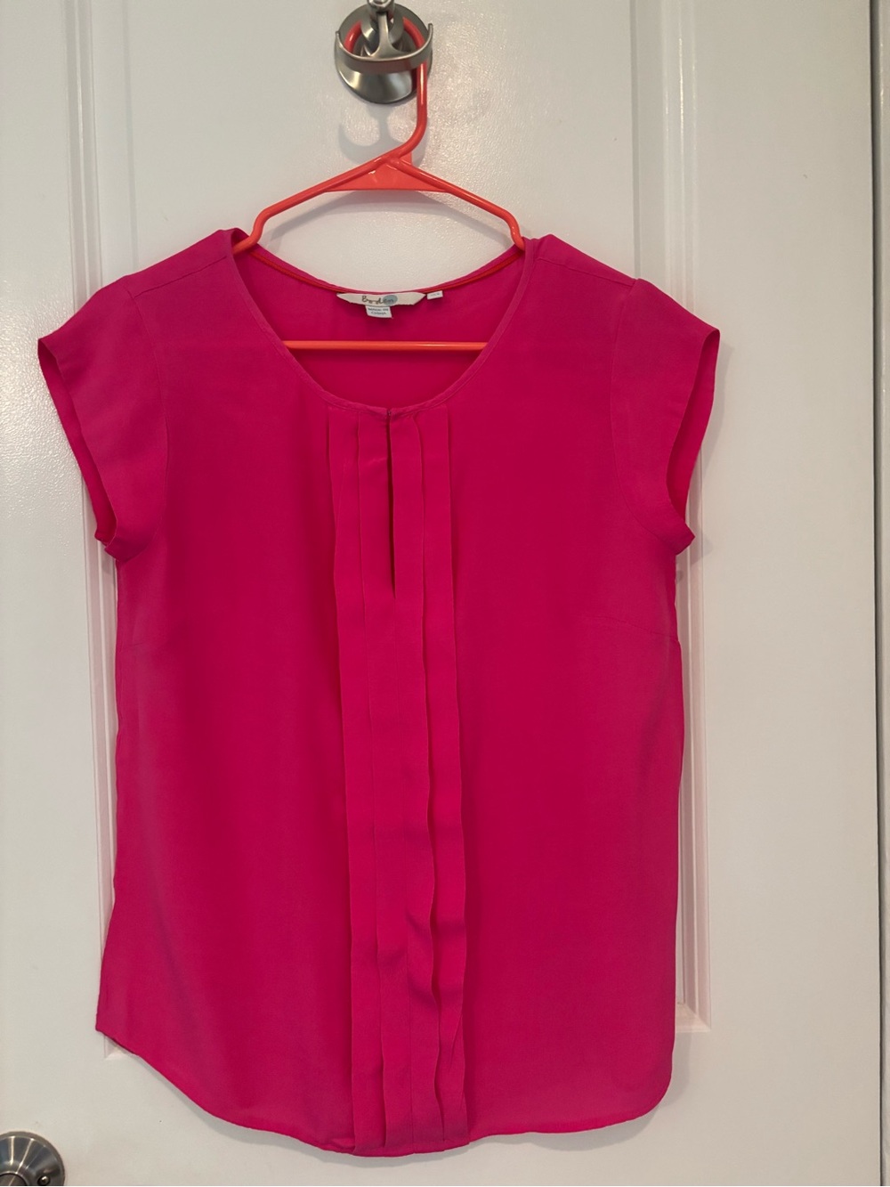 Boden Hot Pink Cap Sleeve Blouse with Pretty Details